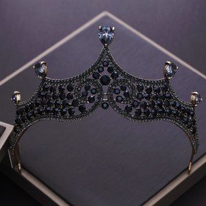 Accessories - Charcoal Black Rhinestone Bronze tone Tiara Accessories - Charcoal Black Rhinestone Bronze tone Tiara